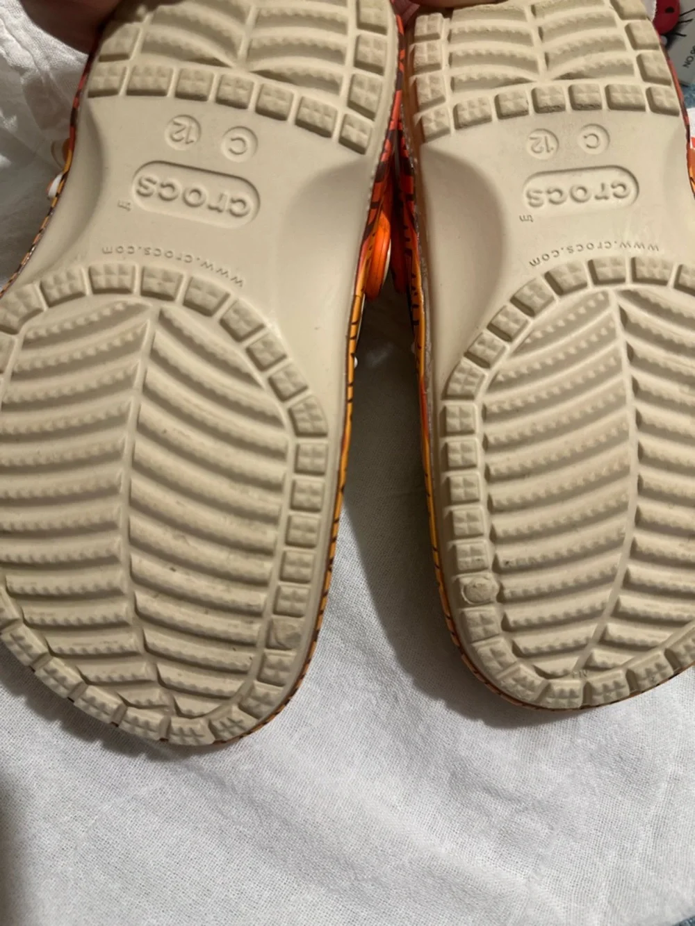 CROCS Kids Beige and Orange Moana Jibbitz Clog Shoes